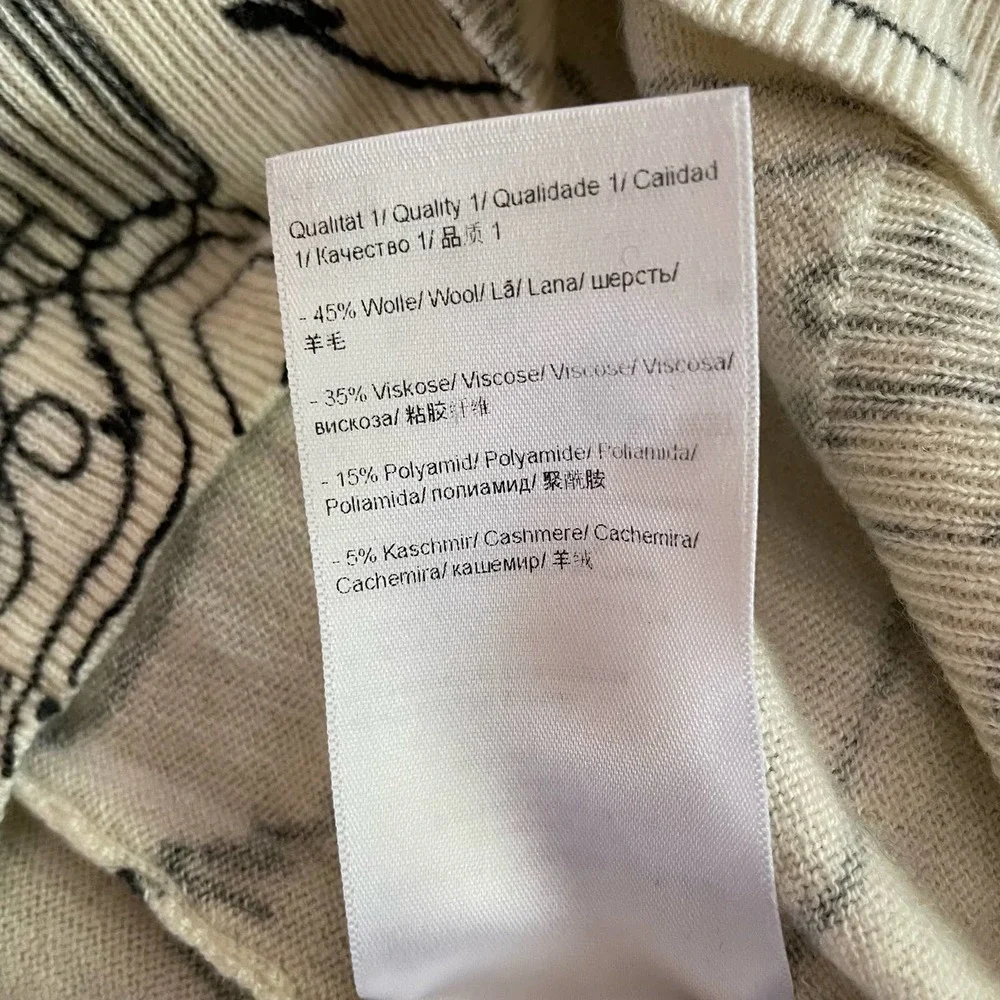 Escada Sport Sweater Sleeveless Abstract Print Wool Blend Size Small - Picture 9 of 10